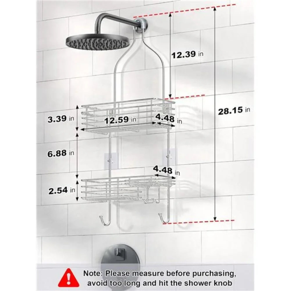 Hanging Shower Head Caddy, Rustproof Bathroom Shower Room Shelf